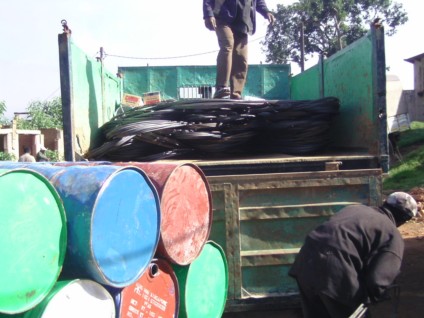D�chargement du camion.